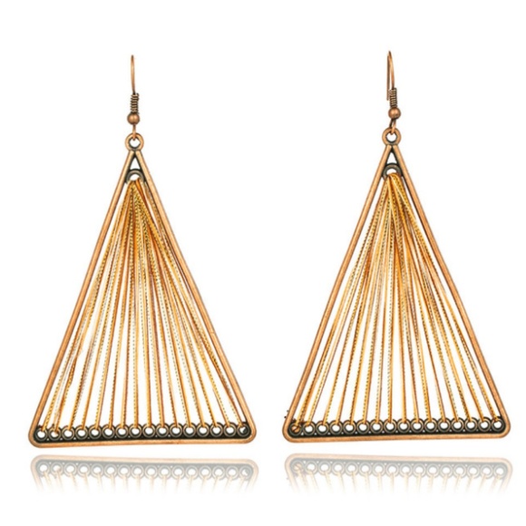 Golden Torch -Candy Triangle Boho Earrings - Picture 3 of 6
